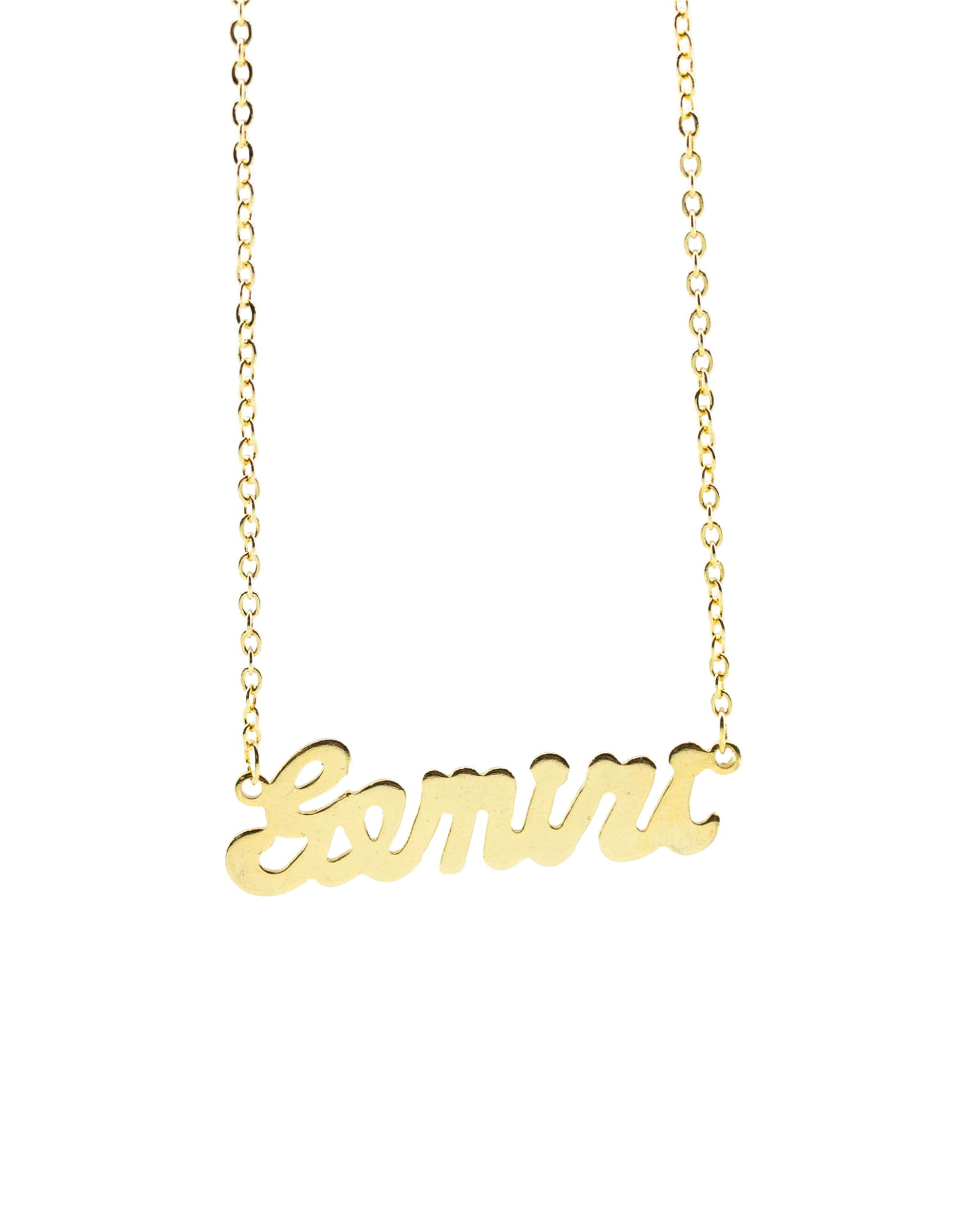 Gemini Zodiac Nameplate Necklace