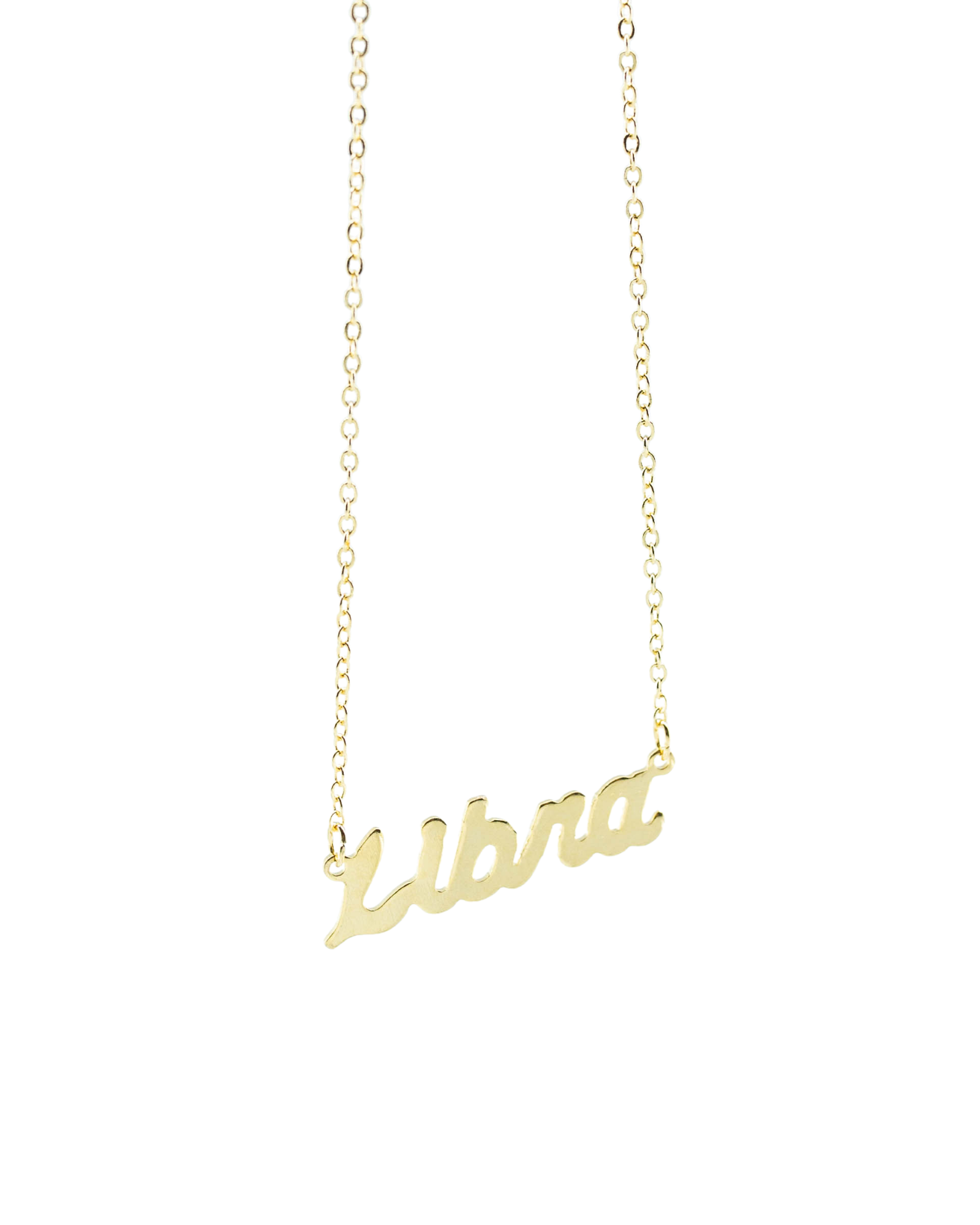 Libra Zodiac Nameplate Necklace