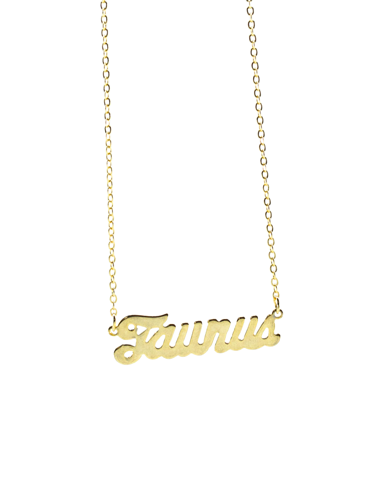 Taurus Zodiac Nameplate Necklace